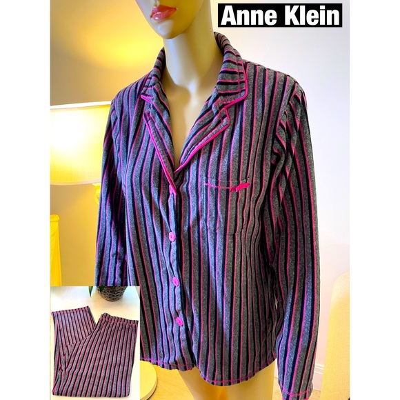 Anne Klein Striped Pajama Set Sz M - Picture 1 of 15